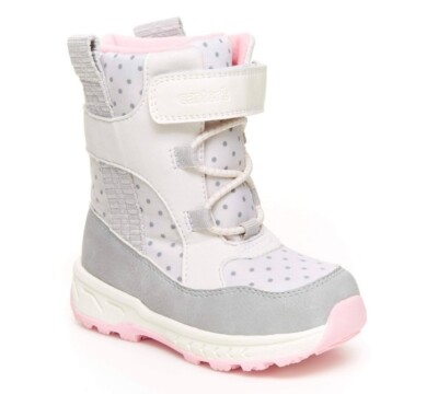 Carter’s Snow Boots Girls Size Youth White/Gray/Pink NEW