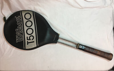 ヴィンテージ☆ウィルソン☆T5000☆USA☆ラケット Vintage Wilson T5000 Tennis Racket with Cover, size 4 1/2 Medium