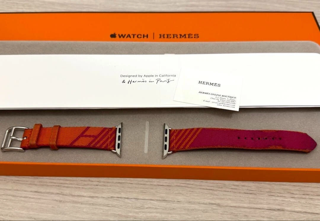 HERMÈS Hermes Apple Watch 1838 Simple tour Jumping Band Rouge Ducoure 42 44 45 mm con scatola