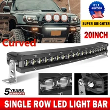 Curved 20'' LED Work Light Bar Flood Spot Roof Offroad Driving Truck UTV SUV ATV