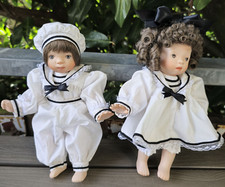 Sylvia Natterer SN 91 Künstlerpuppen 25 cm Pärchen,  2 Porzellan Puppen von FHD