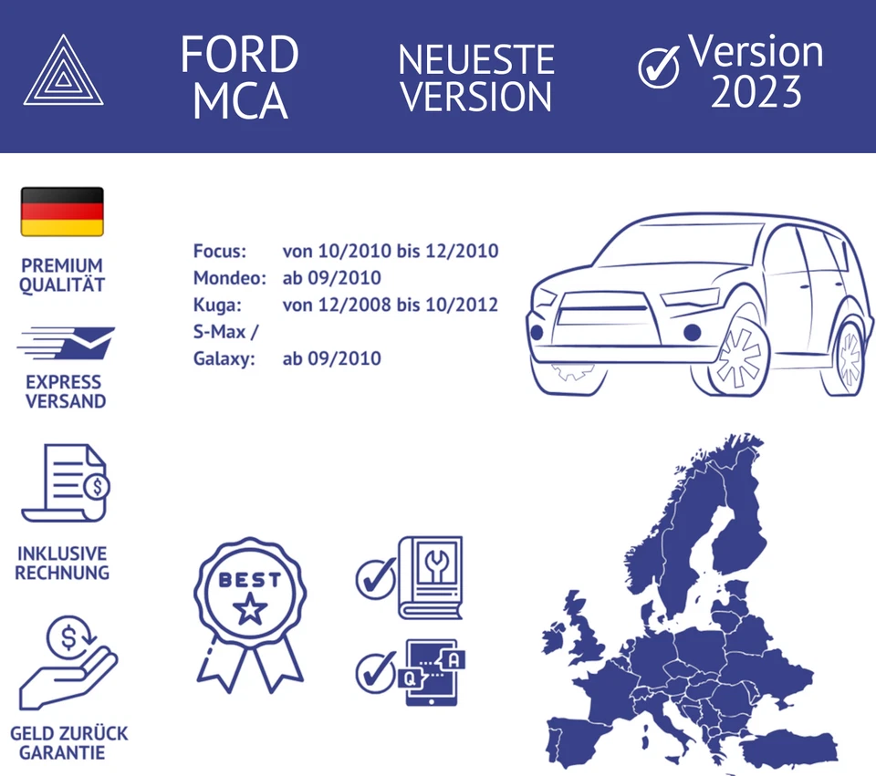 NEU für Ford MCA Navi SD-Karte Europa Focus Kuga Galaxy S-Max Mondeo - Bild 2 von 4