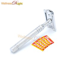 Double Edge Safety Razor Butterfly Opening Men Shaving Clean With Blades BTS-327