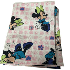 Vintage Disney Minnie Mouse Blanket Approx 79  x 90  READ Pink White Nursery