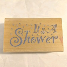 Adorable Wood Mounted Rubber Stamp Baby Shower Wedding Shower Cute Stamp
