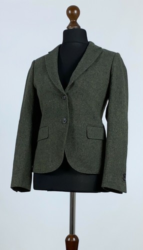 Ladies Tweed Wool Blazer Jacket Size 