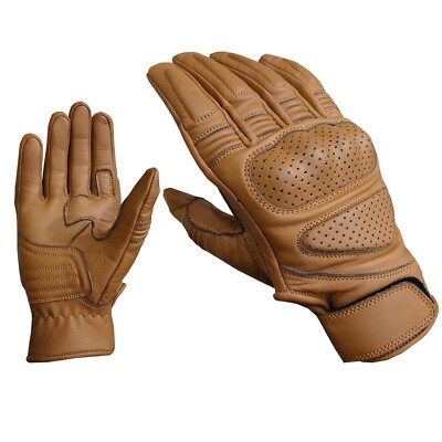 Motorradhandschuhe Tour Leder braune Motorrad Chopper Leder Handschuhe PROANTI 