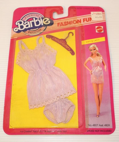 Vintage 1983 Mattel Barbie Fashion Fun SOFT & LACY #4807 Asst. #4809, New Sealed