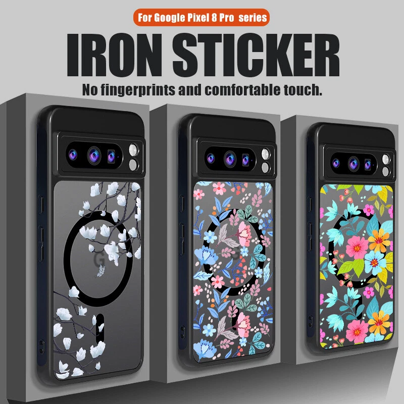 Flower Patterned Magnetic Phone Case For Google Pixel 9 Pro XL 9A 8A 8 7A Cover - Image 3 of 4