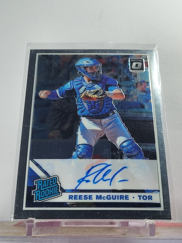 2019 REESE McGUIRE DONRUSS OPTIC RATED ROOKIE  AUTO RED SOX
