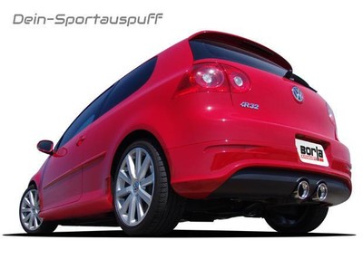 Borla Edelstahl Sportauspuff-Komplettanlage ab Kat VW Golf 5 R32 2x108mm rund