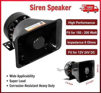 FEXON High Performance 100W/200W Siren Speaker - Compatible with Any 100-200W Siren