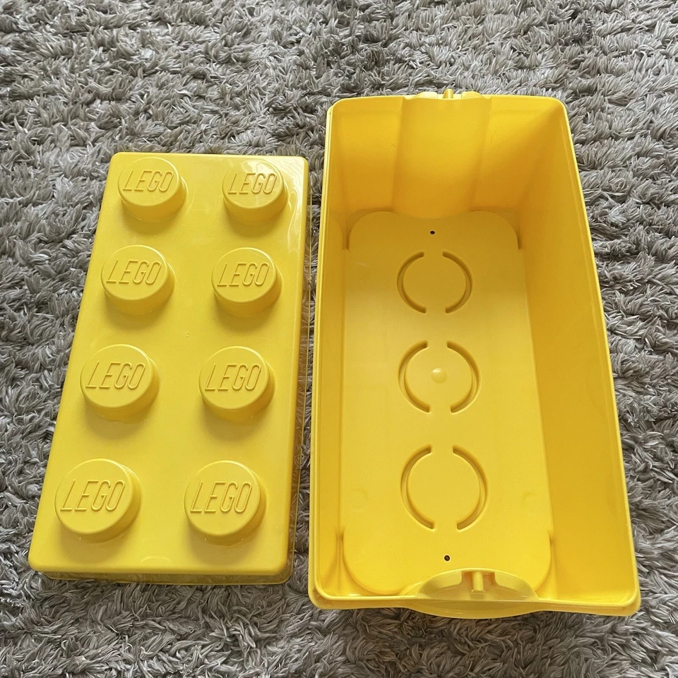LEGO Storage Container Brick Box Case Yellow 8 Stud Bin Tote With Lid - Image 2 of 4