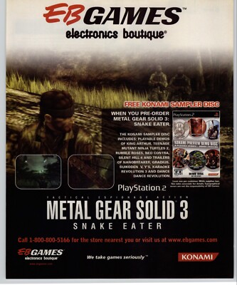 2004 Metal Gear Solid 3 Snake Eater EB Games Print Ad/Poster Video Game Promo 