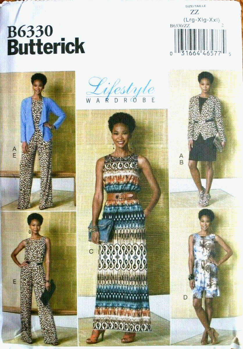 Uncut Sewing Pattern B6330 Butterick Misses' LRG XLG XXL Jacket