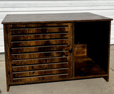 trendy brown wooden Litter Box Enclosure, Modern Cat Litter Box Furniture Hidden