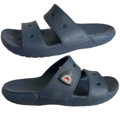 Crocs Classic Unisex Navy Blue Slide Foam Cushion Footbed - Main Image