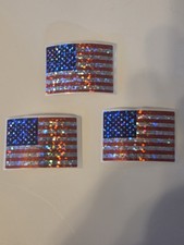 USA American Metallic Glitter Sticker 3 Count 1" x 1.5"