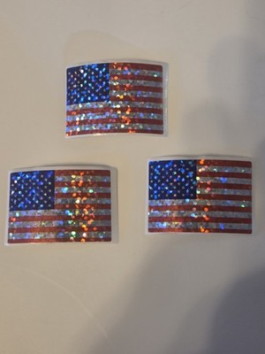 USA American Metallic Glitter Sticker 3 Count 1'' x 1.5''