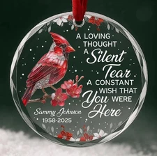 Cardinal Memorial Ornament Personalized Remembrance Christmas Sympathy Gift