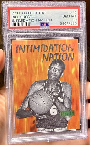 2011 Fleer Retro Bill Russell Intimidation Nation PSA 10 Boston Celtics #15 cc17