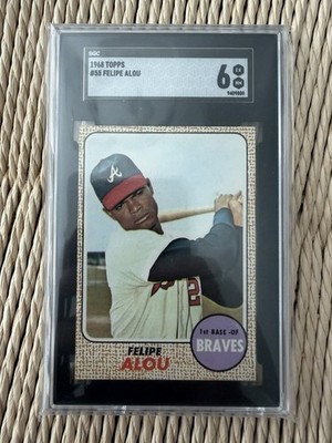 1968 Topps Felipe Alou SGC Graded 6 EX Vintage Baseballkarte
