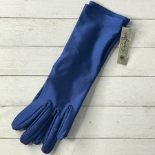 Cornelia James Stretch Nylon Blend Bracelet Length Cocktail Gloves Size M Navy