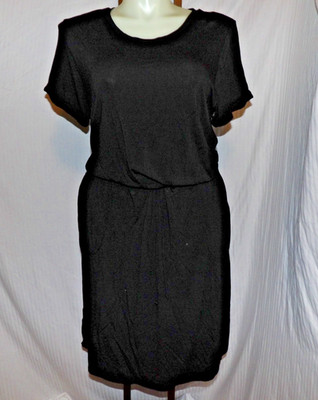 32 o COOL Women's Black Short Sleeve Stretch Waist Dress Size XXL