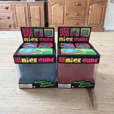 NeeDoh Nice Cube Blue & Purple | Original Schylling | Super Solid Squish Nee Doh