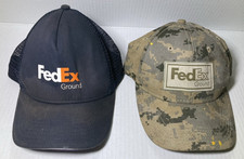 FedEx Ground Hat Cap Green Camo Adjustable Baseball Cap Mesh SnapBack Bundle