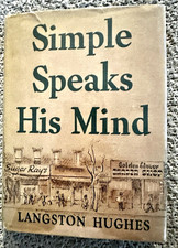 1950 1st Ed. (Signed & Inscribed), Simple Speaks His Mind, Langston Hughes, DJ