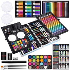 Professional Art Set 144 Deluxe Aluminium Case Painting Set with Watercolour