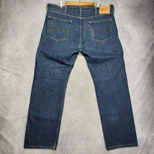 Levis 505 Regular Fit Jeans Mens 40x30 Blue Straight Leg Zip Fly 100% Cotton