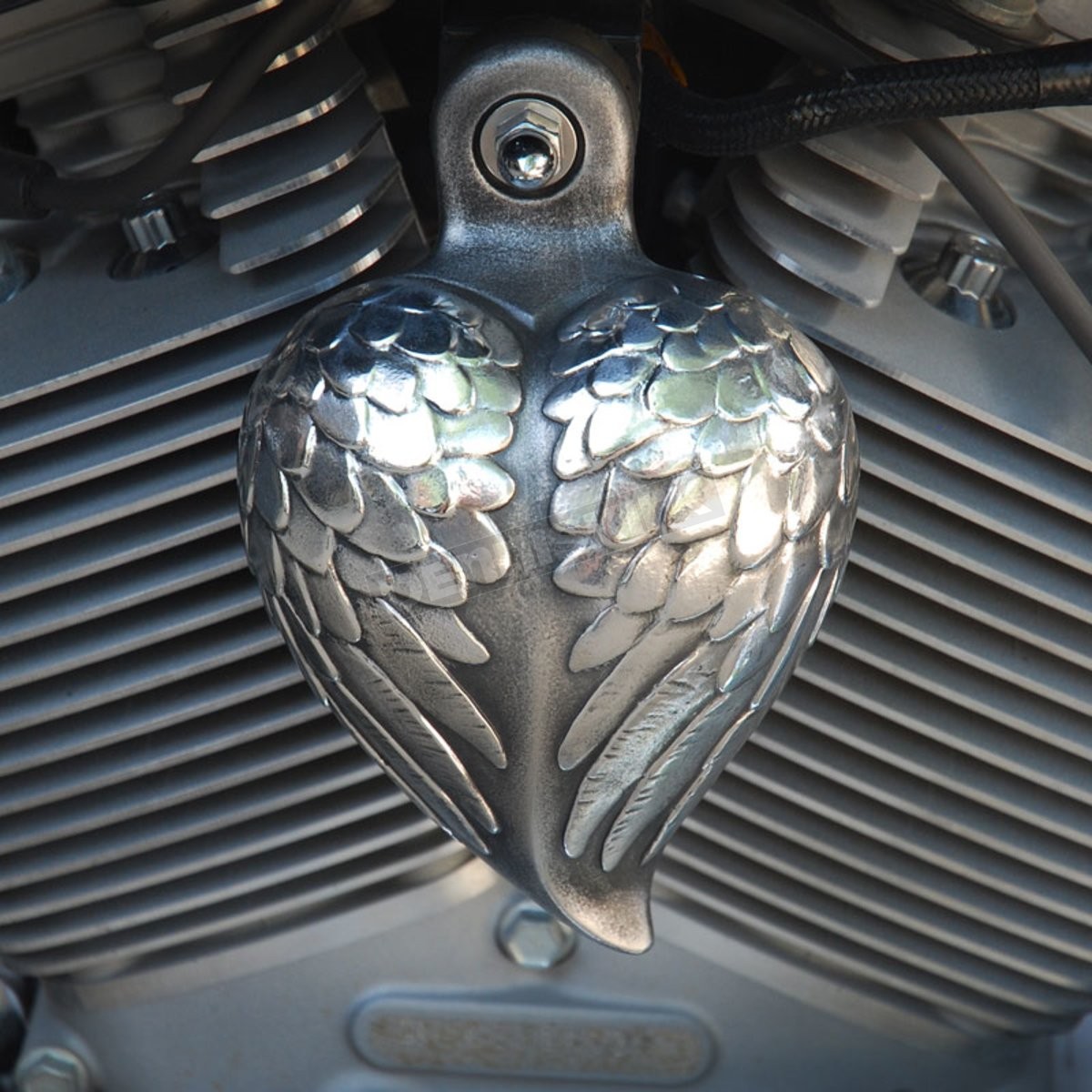 Chrome Dome Aged Aluminum Angel Wing Heart Horn Cover - HRT-AW | eBay