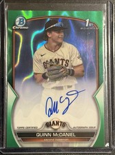 2023 Bowman Chrome Quinn McDaniel Green Refractor /99 Auto San Fransico Giants 