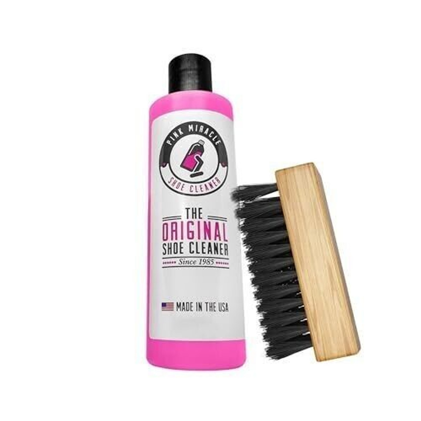 Pink Miracle Shoe Cleaner & Brush Kit 8 oz. Sneaker Fabric & Sole Cleaning - NEW