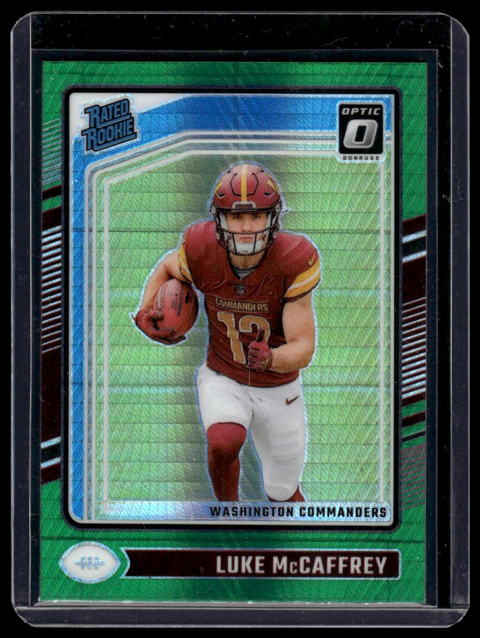 2024 Donruss Optic #268 Luke McCaffrey Green Hyper