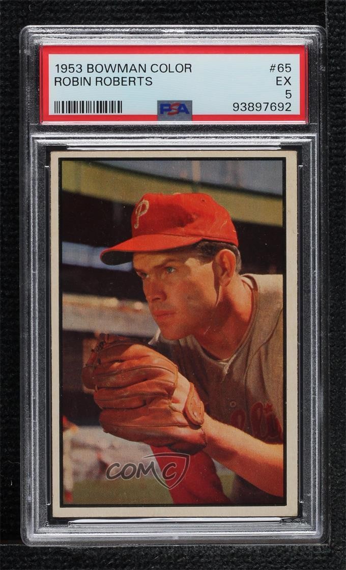 1953 Bowman Color Robin Roberts #65 PSA 5 HOF 07vd