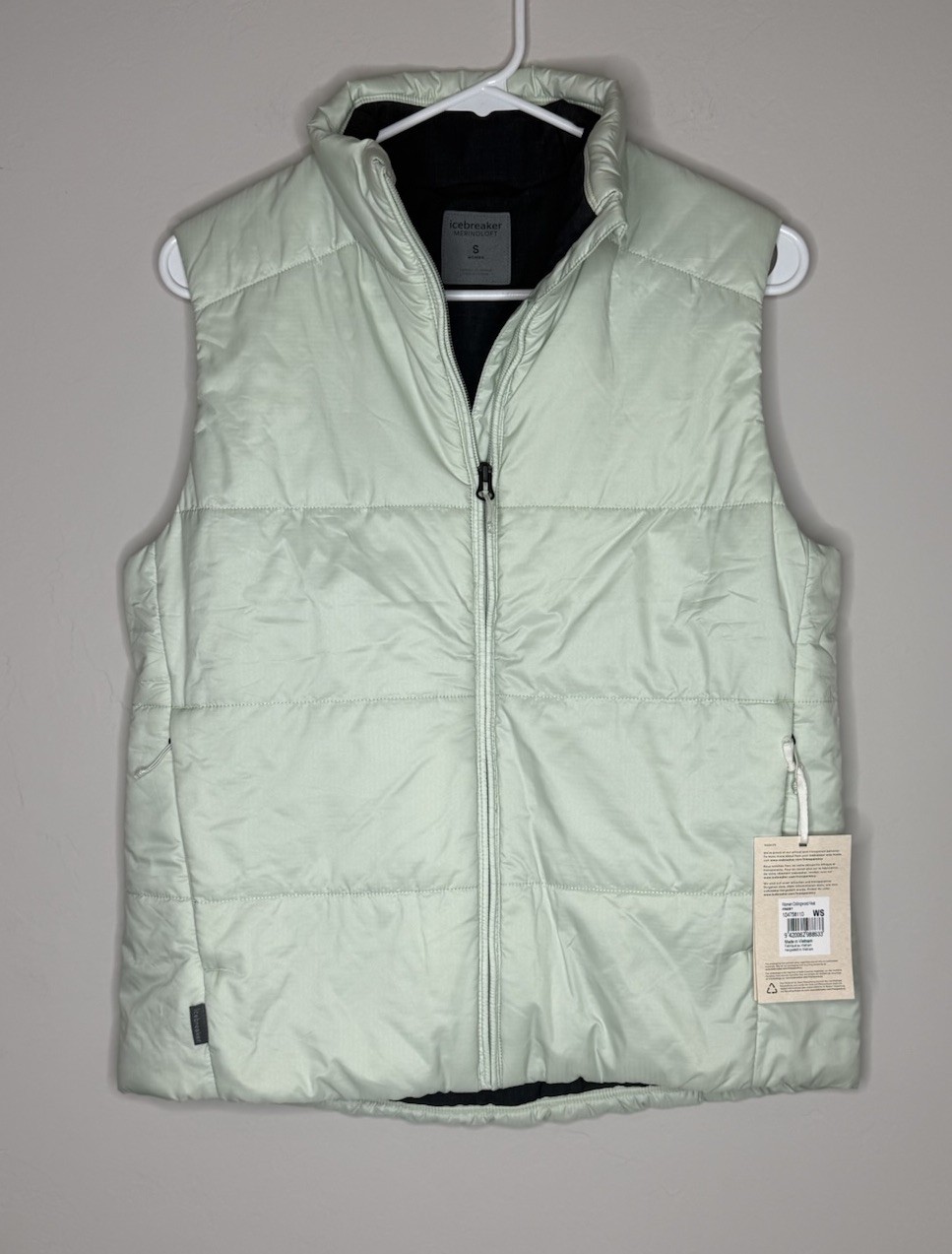 Icebreaker Women’s Collingwood Vest NWT In Frost Size Small Puffer Wool Filled