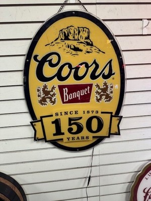 COORS BANQUET BEER LED BAR SIGN MAN CAVE GARAGE DECOR 150 YEARS
