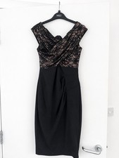 Jessica Wright Black Lace Occasion Dress UK 10 Wedding Guest Cocktail Party