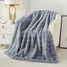 Kuscheldecke Kaninchen Plüsch Flauschige Decke Soft Wohndecke Dick 1000GSM Fl...