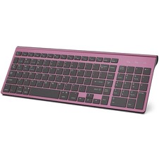 Wine Red MultiDevice 2.4G Bluetooth Wireless Keyboard For Mac Windows Laptop