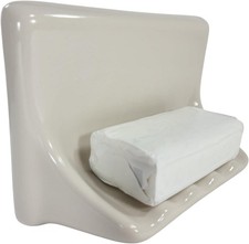 Beige Bone Almond Ceramic Soap Dish Shower Tray Tile in Installation Vintage Mid