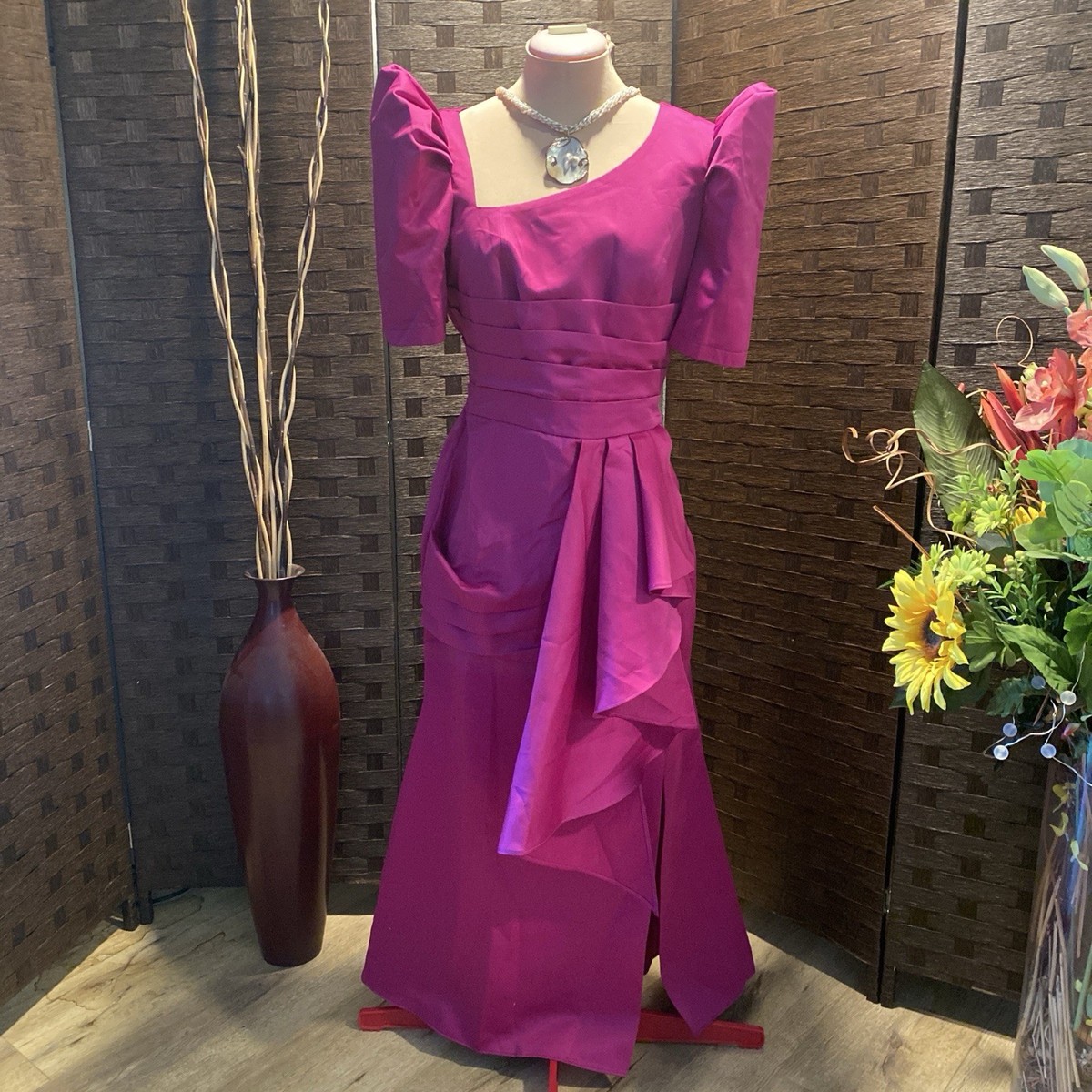 green emerald velvet dress Black Gazar Cocktail Filipiniana Dress
