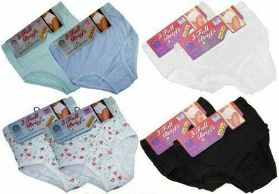 HH-COLLECTION 3-6 Pack Ladies Full Mama Briefs 100% Cotton Knickers Underwear Multi Sizes