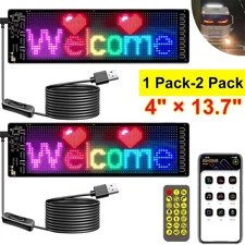USB LED Car Flexible Sign Scrolling Message Display Screen APP Programmable RGB