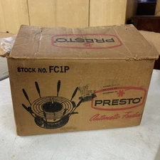 VTG Presto Automatic Electric Fondue Maker Retro Red PE11A -8 Forks- NO CORD