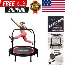 40" 48" Folding Mini Fitness Indoor Exercise Workout Rebounder Trampoline wit...