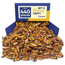 Bit-O-Honey, Soft & Chewy Taffy Retro Candy, Real Honey & Almond Bits (5 Pounds)